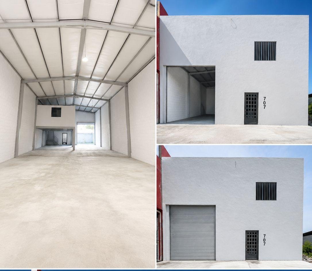 Bodega industrial terminada en Alianza Monterrey - Fachada metálica y obra terminada